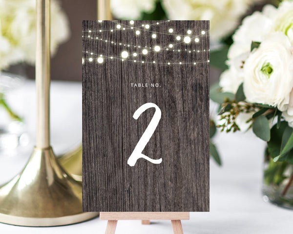 INSTANT DOWNLOAD Wedding Table Numbers, Rustic Printable Wedding Table Numbers, Wood Wedding Table Number Template, DIY, Templett, W01