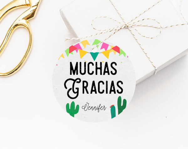 INSTANT DOWNLOAD Fiesta Favor Tags, Thank You Tag, Fiesta Favor Tag, Fiesta Gift Tag, Mexican Theme Favor Label Printable, Templett