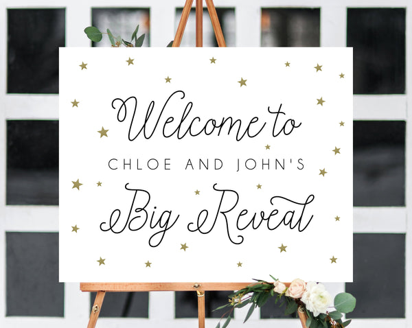 Little Star Gender Reveal Party Welcome Sign, Printable Gender Reveal Welcome Sign, Twinkle Twinkle Little Star Gender Reveal, Templett, B07