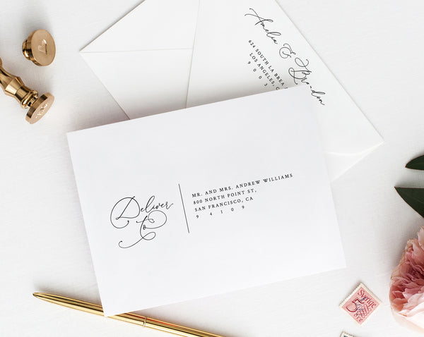 Wedding Envelope Template, Printable Address Envelope, DIY Wedding Address Envelope, Printable Envelope, Instant Download, Templett, W30
