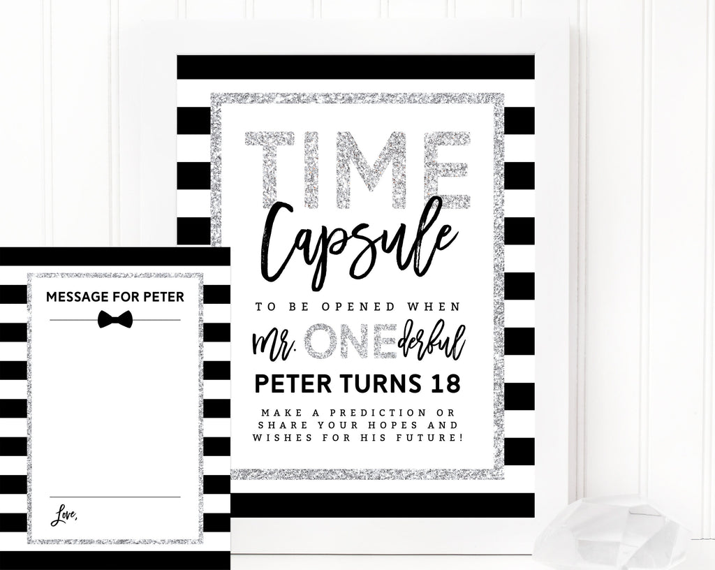 EDITABLE First Birthday Time Capsule Printable Sign& Message Paper - KPP  Living