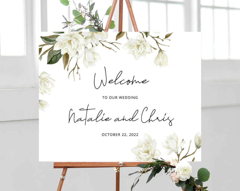 Magnolia Wedding Welcome Sign Template, Welcome to the Wedding Printable, Welcome to our Wedding Board, Instant Download, Templett, W35