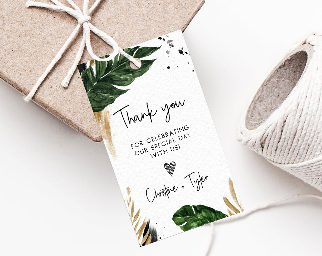 Greenery Thank You Tags – Tropical Wedding Bridal Party Favor Tags – Set of  24 - Adore By Nat