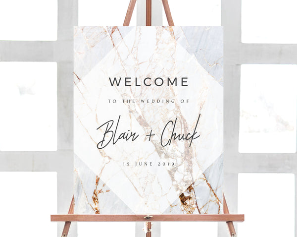 Marble Wedding Welcome Sign Template, Marble Welcome Sign Printable, Welcome To The Wedding Board, Instant Download, Templett, W03