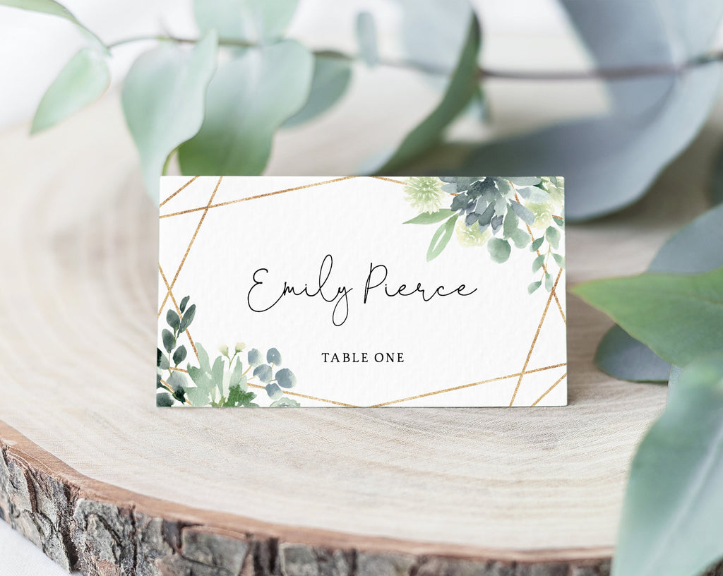 succulent escort cards INSTANT DOWNLOAD Succulent Wedding Place Cards, Greenery Escort Card,