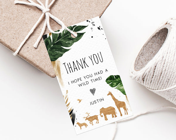 Party Animals Favor Tags, Thank You Tag, Animals Themed Birthday Party Favor Tag, Zoo Safari Animals Gift Tag, Favor Label, Templett