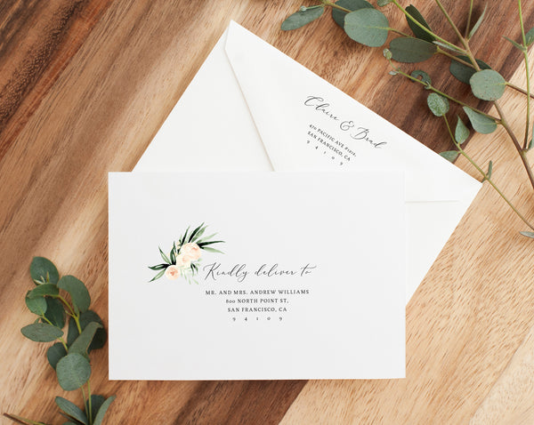 Wedding Envelope Template, Printable Address Envelope, DIY Wedding Address Envelope, Blush Printable Envelope, Galentine's, Templett, W41