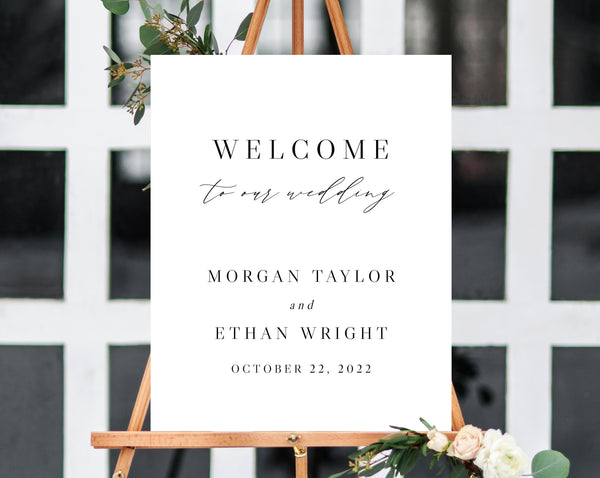 Wedding Welcome Sign Template, Welcome to the Wedding Printable, Welcome Board, Simple Wedding Sign, Instant Download, Templett, W52