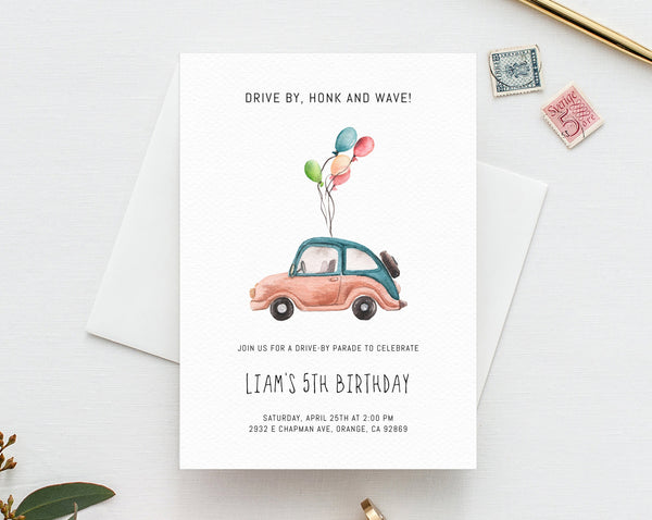 Drive By Birthday Parade Invitation, Printable Drive By Celebration Invite, Social Distancing, Digital File, Instant Download, Templett