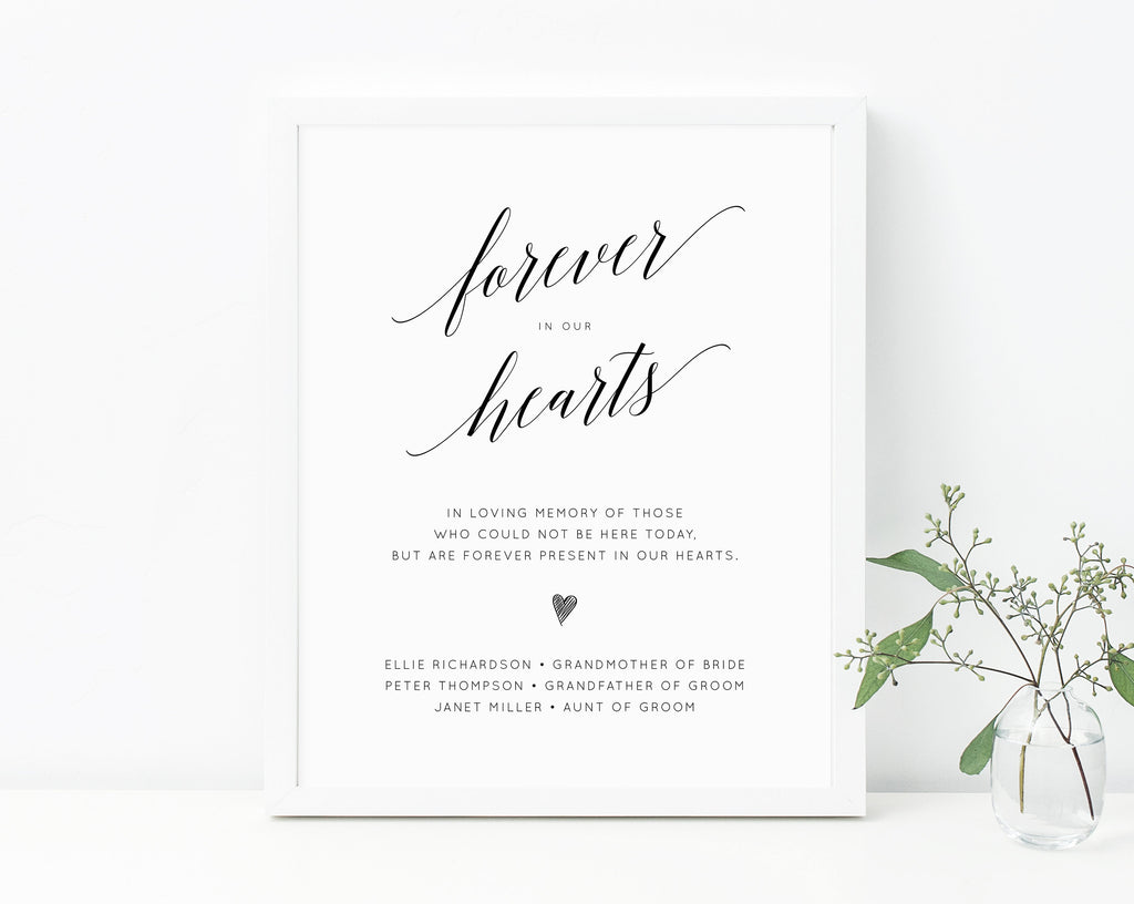 In Loving Memory Sign Template For Wedding, Printable Forever In Our H | paperandthings in-loving-memory-sign-template-for-wedding-printable-forever-in-our-h-paperandthings