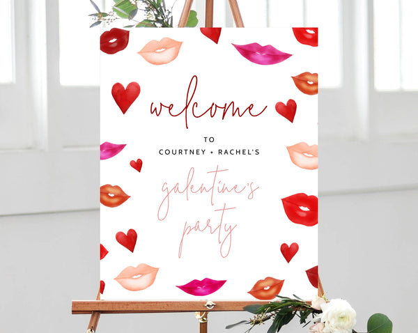 Galentine's Welcome Sign Template, Galentine's Party Welcome Sign Printable, Girls Night In Welcome Sign, Bachelorette, Templett