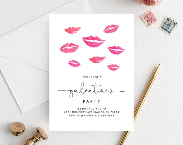 Galentine's Day Invite Template, Printable Galentines Party Invitation, Girl Friends Valentine's Day Party, Instant Download, Templett