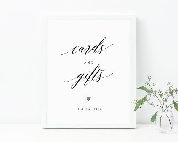 Cards and Gifts Sign Template, Wedding Cards and Gifts Printable, Instant Download, Templett, W02