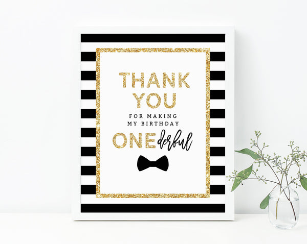 Mr. Onederful Thank You Sign, Instant Download, Mister Onederful Party Signs, B02