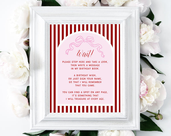 Sweetheart Guestbook Sign Template, Our Little Sweetheart Birthday Party Decor (Templett)