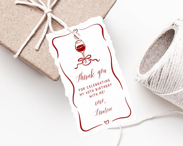 Aged to Perfection Favor Tag Template, Wine Theme Bridal Shower, Favor Label, Templett