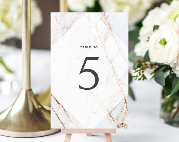 INSTANT DOWNLOAD Wedding Table Numbers, Marble Printable Wedding Table Numbers, Marble Wedding Table Number Template, DIY, Templett, W03