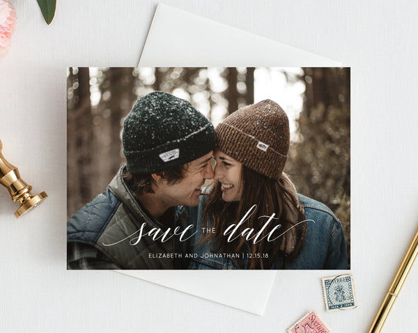 INSTANT DOWNLOAD Save the Date Template, Save the Date with Pictures Template, Engagement Photo Save the Date Card, Templett, W02 W08