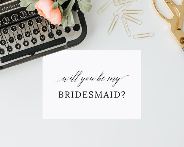 Will You Be My Bridesmaid Card Template, Will You Be My Maid Of Honor Card, Printable Bridesmaid Proposal, Bridal Party Card, Templett, W02