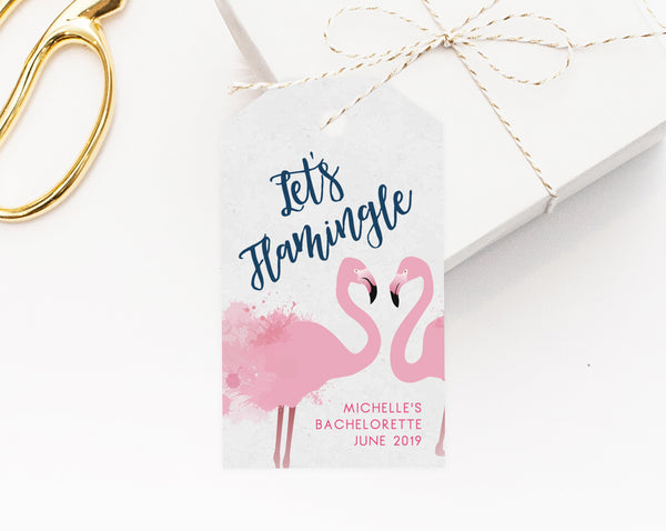 INSTANT DOWNLOAD Flamingle Favor Tags, Thank You Tag, Beach Bachelorette Favor Tag, Bachelorette Gift Tag, Favor Label Printable, Templett