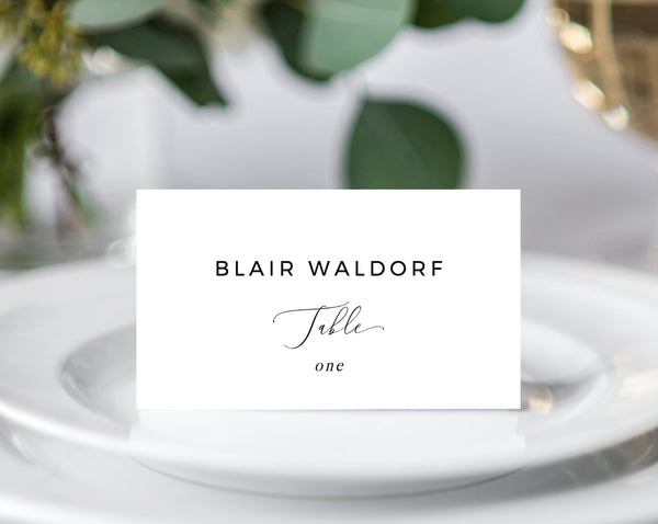 Wedding Place Cards, Seating Card, Simple Wedding Table Cards, Wedding Printable, Instant Download, DIY, Modern Calligraphy, Templett, W15