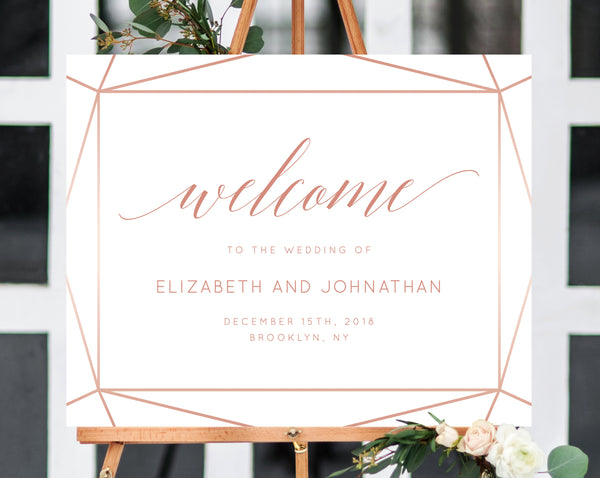 Wedding Welcome Sign Template, Welcome to the Wedding Printable, Welcome Board, Blush Wedding Sign, Instant Download, Templett, W08