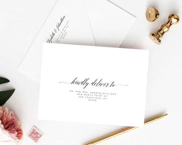 Wedding Envelope Template, Printable Address Envelope, DIY Wedding Address Envelope, Printable Envelope, Instant Download, Templett, W02