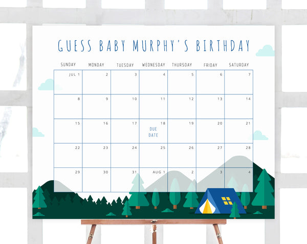 Baby Shower Guess The Date Calendar Template Baby Shower Guess The Date Calendar Template
