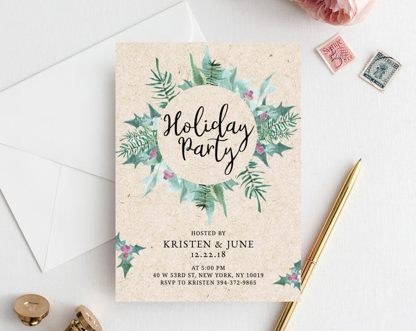 Christmas Party Invitation Template, Holiday Party Invitation, Printable Christmas Invite, Editable Party Invitations, Holidays, Templett