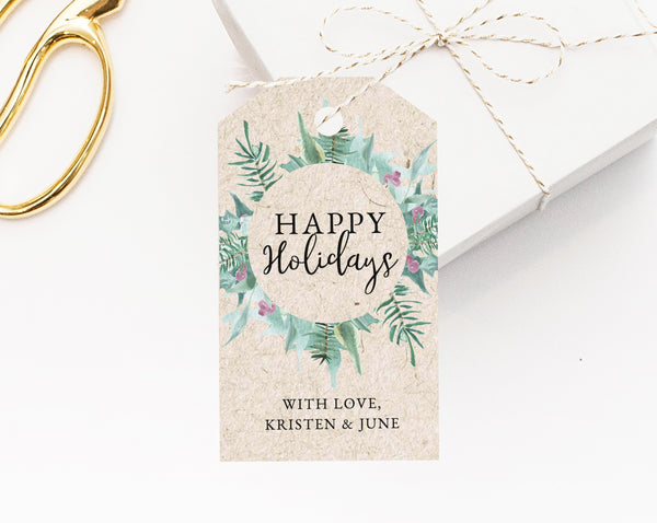 Christmas Gift Tag Template, Holiday Party Favor Tag, Printable Christmas Tag, Editable Party Favor Label, Holidays, Templett