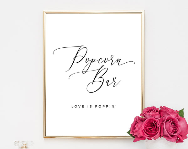 Popcorn Gold Sign Printable Popcorn Sign