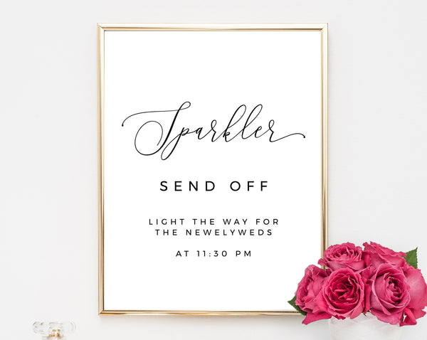 Sparkler Sign Template, Sparkler Send Off Printable, Wedding Sparkler Sign, Wedding Signs, Wedding Decor, Templett, W15