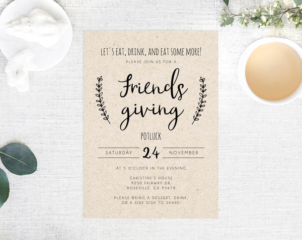 Friendsgiving Invitation Template, Printable Friendsgiving Potluck Inv | paperandthings friendsgiving-invitation-template-printable-friendsgiving-potluck-inv-paperandthings