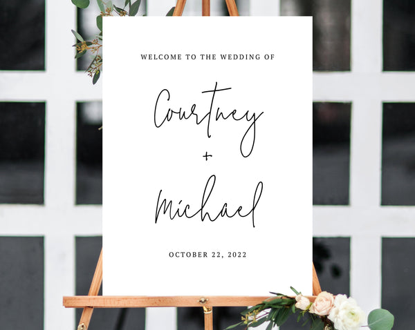 Wedding Welcome Sign Template, Welcome to the Wedding Printable, Welcome Board, Simple Wedding Sign, Instant Download, Templett, W13