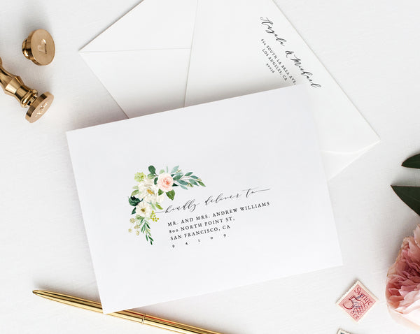 Wedding Envelope Template, Printable Address Envelope, DIY Wedding Address Envelope, Blush Printable Envelope, Galentine's, Templett, W29