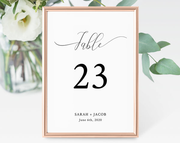 Wedding Table Numbers Template, Printable Wedding Table Numbers, Wedding Table Number Card, Instant Download, Templett, W31