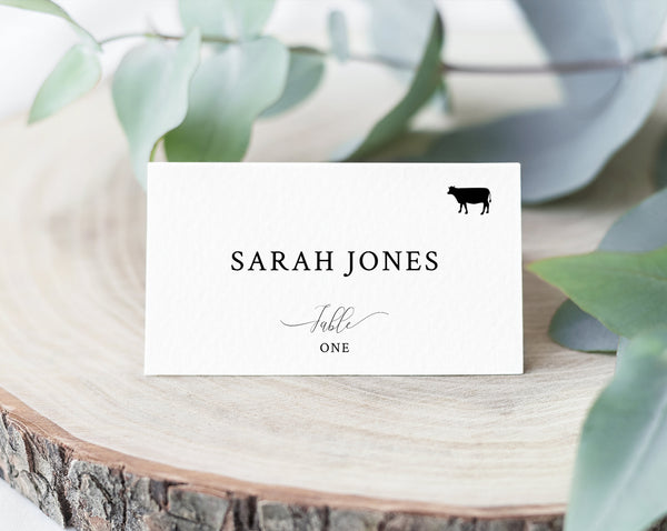 Wedding Place Cards Template With Meal Choice Selection, Seating Card, Wedding Table Cards, Printable, Instant Download, Templett, W31