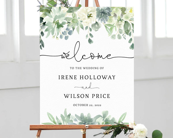 welcome succulent sign Succulent Wedding Welcome Sign Template, Welcome to the Wedding Printa