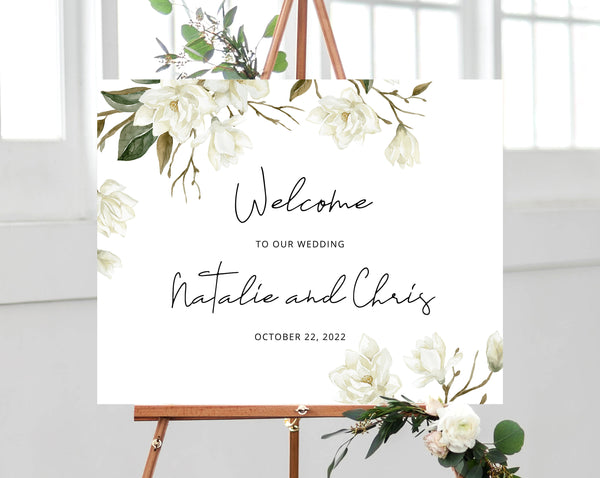 Magnolia Wedding Welcome Sign Template, Welcome to the Wedding Printable, Welcome to our Wedding Board, Instant Download, Templett, W35