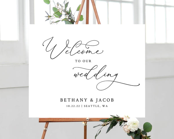 Wedding Welcome Sign Template, Welcome to the Wedding Printable, Welcome Board, Simple Wedding Sign, Instant Download, Templett, W30