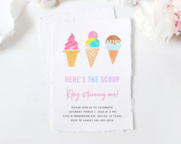 Ice Cream Party Invitation Template, Printable Ice Cream Birthday Invi | paperandthings ice-cream-party-invitation-template-printable-ice-cream-birthday-invi-paperandthings