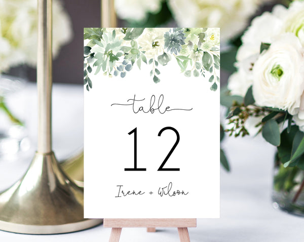 succulent table numbers Succulent Wedding Table Number Template, Printable Succulent Greenery Wedding Table Numbers, Blush Wedding Centerpiece, Templett, W40