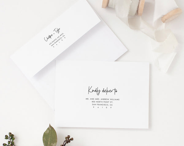 Wedding Envelope Template, Printable Address Envelope, DIY Wedding Address Envelope, Printable Envelope, Instant Download, Templett, W44