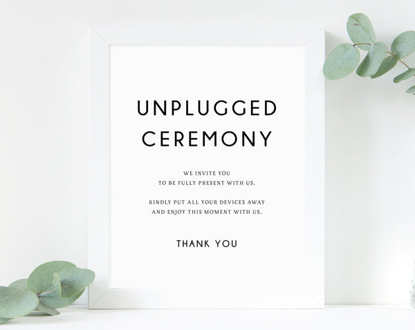 Unplugged Ceremony Sign Printable, Wedding Unplugged Ceremony, DIY Pri | paperandthings unplugged-ceremony-sign-printable-wedding-unplugged-ceremony-diy-pri-paperandthings