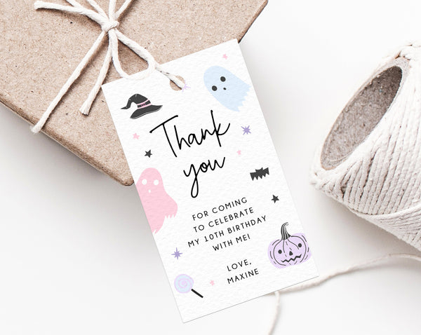 Halloween Party Favor Tag Template, Pastel Halloween Thank You Tag, Halloween Birthday Party Favor Tag, Gift Tag, Favor Label, Templett
