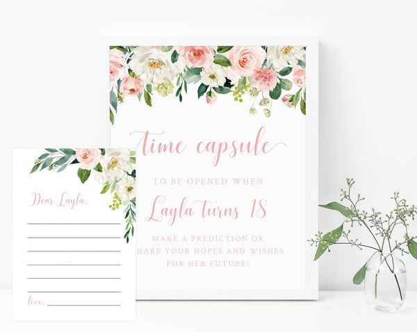 Miss Onederful Time Capsule Sign Template, One-derful Time Capsule, Editable First Birthday Time Capsule With Matching Cards, Templett