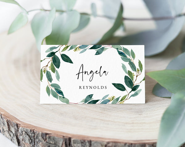 Greenery Wedding Place Cards Template, Seating Card, Wedding Table Car | paperandthings greenery-wedding-place-cards-template-seating-card-wedding-table-car-paperandthings
