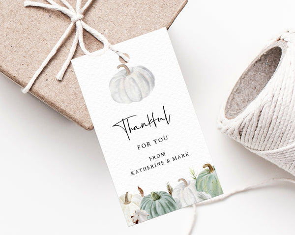 Printable Thanksgiving Favor Tag Template, Friendsgiving Favor Tag, Thanksgiving Gift Tag, Thankful For You Label, Favor Label, Templett