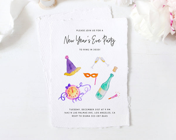 New Years Eve Party Invitation Template, New Years Invitation, Printable NYE Invite, Editable Party Invitations, Holidays, Templett