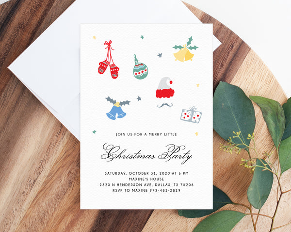 Christmas Party Invitation Template, Kids Christmas Party Invitation, Printable Holiday Party Invite, Winter Party, Templett